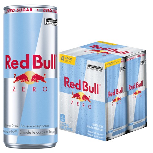 Red Bull Zero Sugar-Free Energy Drink 4 x 250 ml (cans)