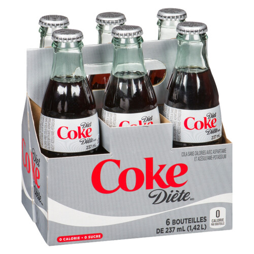 
Coca-Cola Diet Coke Glass 6 x 237 ml (bottles) 