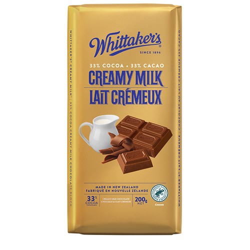 Whittaker's Chocolate Bar Creamy Milk 33% Cocoa 200 g