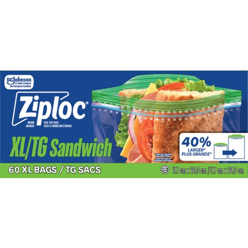 Ziploc Sandwich Bags Extra Large 60 Bags