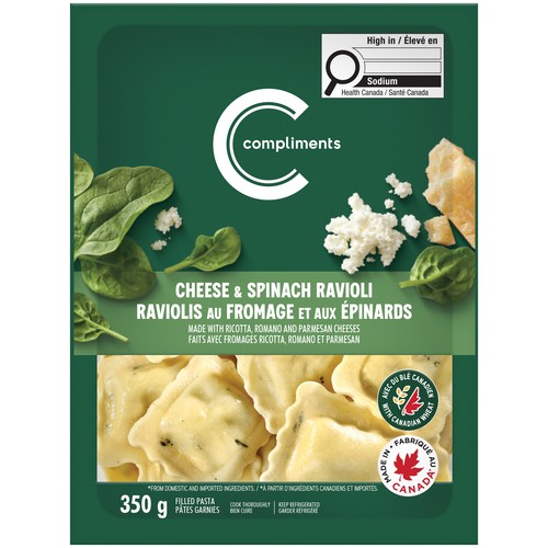 Compliments Filled Pasta Ravioli Cheese And Spinach 350 g