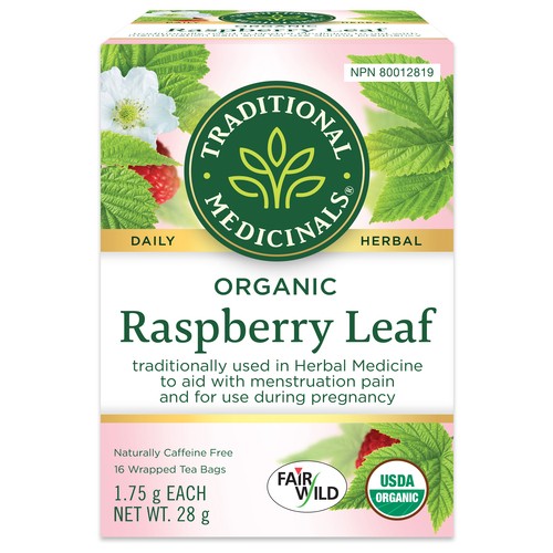 Traditional Medicinals Organic Herbal Tea Raspberry Leaf 16 Tea Bags