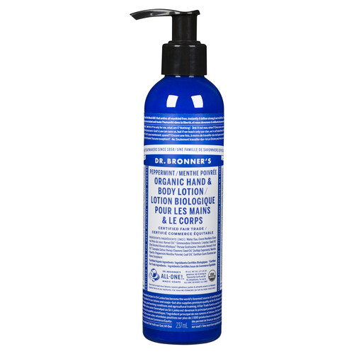 Dr. Bronner's Hand and Body Lotion Magic Soaps Organic Peppermint 237 ml