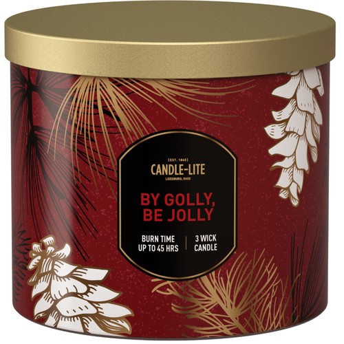 Candle-lite 3 Wick Candle Jar By Golly Be Jolly 1 Pack