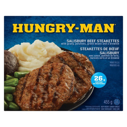 Hungry Man Frozen Entrée Salisbury Beef Steak 455 g