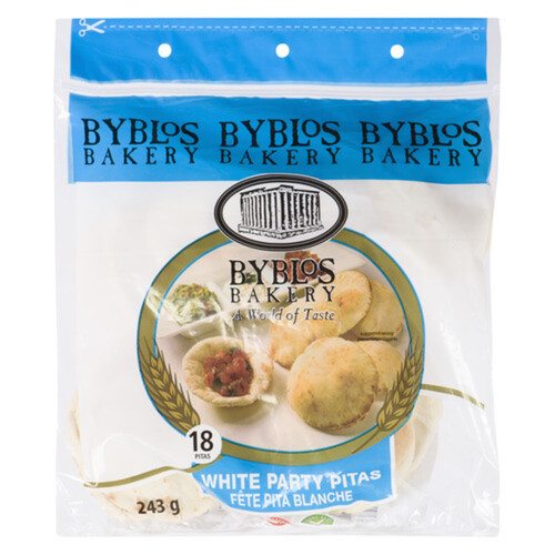 Byblos Bakery Pita White 3-Inch 18 Pack 