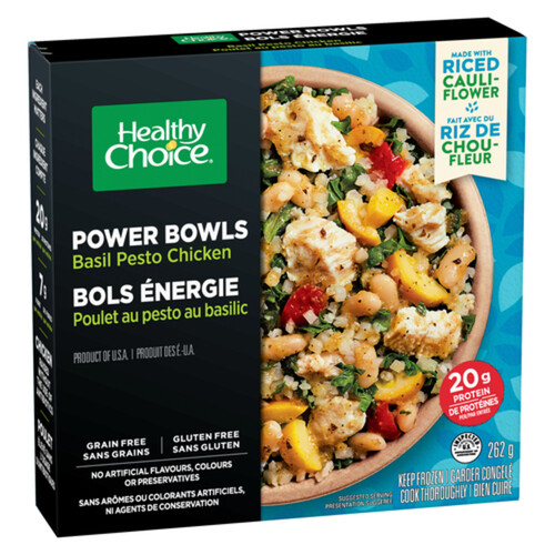 Healthy Choice Gluten-Free Frozen Entrée Power Bowls Basil Pesto Chicken Low Carb 262 g