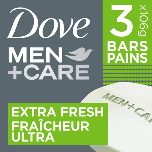 Dove Men+Care Bar Soap Body & Face Extra Fresh 3 x 106 g