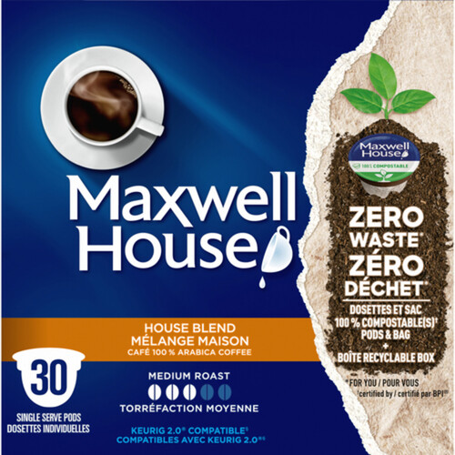 Maxwell House Coffee House Blend 100% Compostable 30 Pods 292 g