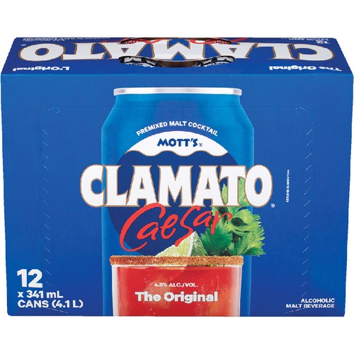 Mott's Alcoholic Malt Cocktail Clamato Caesar Original 12 x 341 ml (cans)