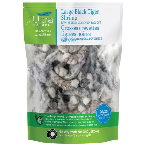 Ultra Frozen Black Tiger Shrimp Raw Peeled Large 340 g