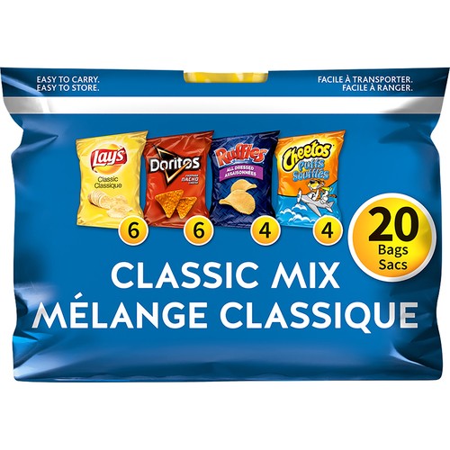 Frito Lay Classic Mix Variety Pack Potato Chips 20 Bags 560 g