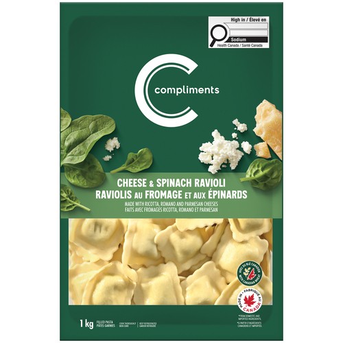 Compliments Pasta Ravioli Cheese & Spinach 1 kg