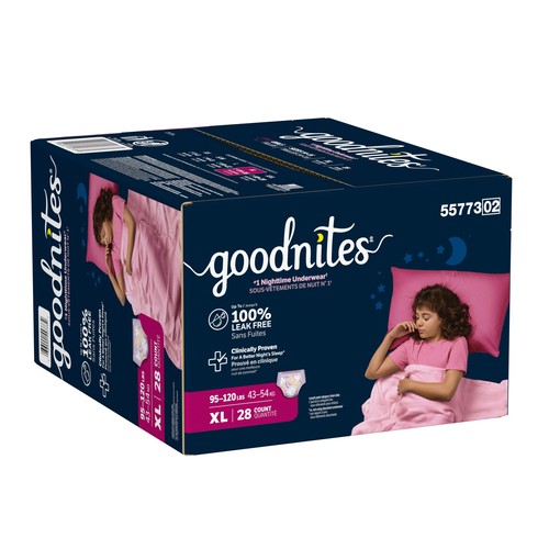 Goodnites Girls Nighttime Bedwetting Underwear S6 28 Count