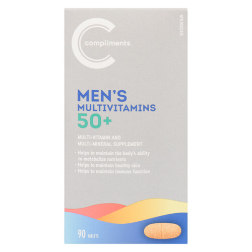 Compliments Men's 50+ Multivitamin Tablets 90 Count