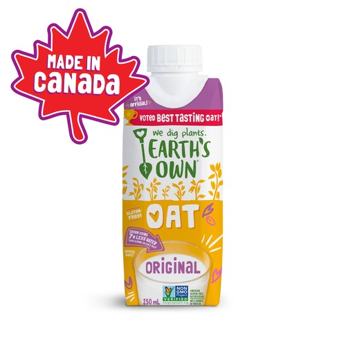 Earth's Own Gluten-free Dairy-Free Beverage Oat Milk Original 3 x 250 ml
