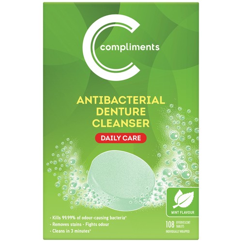 Compliments Daily Care Mint Denture Cleanser 108 Tablets