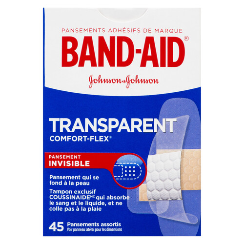 Band-Aid Clear Strips Bandages Assorted Sizes 45 EA