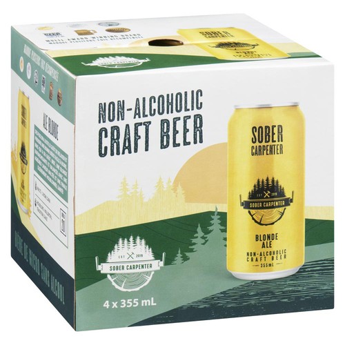 Sober Carpenter Non Alcoholic Craft Beer Blonde Ale 4 x 355 ml (cans)