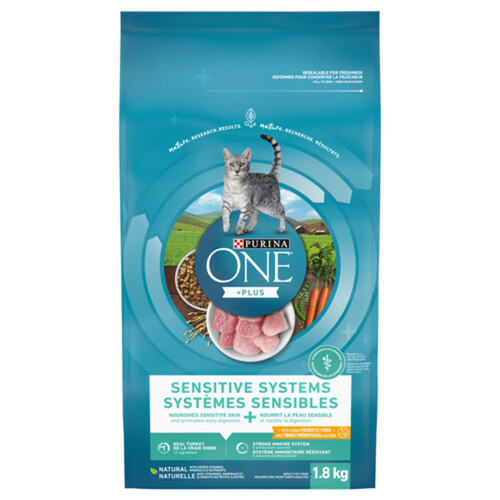 Purina ONE Dry Cat Food +Plus Sensitive Systems Turkey 1.8 kg