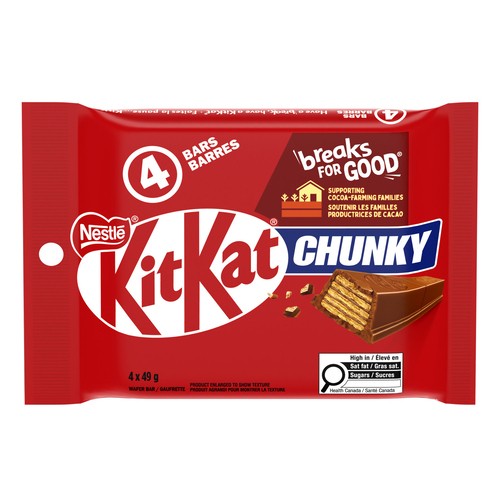 Kit Kat Chunky Wafer Bars Milk Chocolate 4 x 49 g