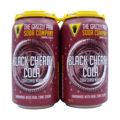 The Grizzly Paw Soda Company Cola Black Cherry 4 x 341 ml (bottles)