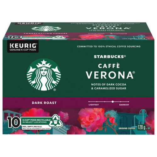 Starbucks Coffee Pods Caffè Verona Dark Roast 10 K-Cups 120 g