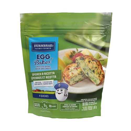 Egg Bakes Frozen Crustless Quiche Spinach & Ricotta 340 g