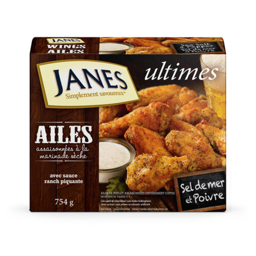 Janes Frozen Chicken Wings Sea Salt & Pepper 754 g