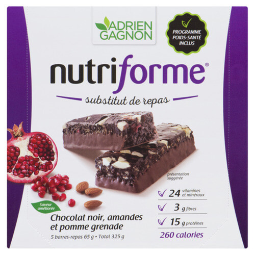 Nutriforme Meal Replacement Bars Dark Chocolate Almond Pomegranate 5 x 65 g