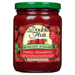 Double Fruit Tartinade de fraises sans sucre ajouté 375 ml