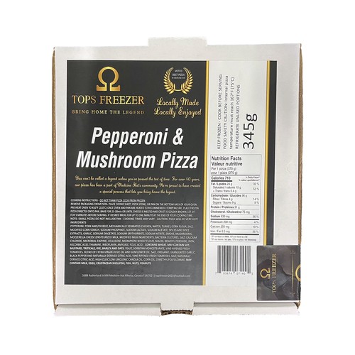 Tops Freezer Pizza Pepperoni Mushroom 345 g