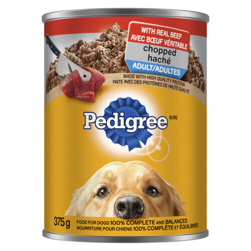 Pedigree Adult Dog Food High Quality Protein Chopped With Real Beef 375 g
