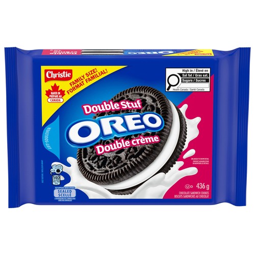 Oreo Sandwich Cookies Double Stuf Chocolate Family Size 436 g