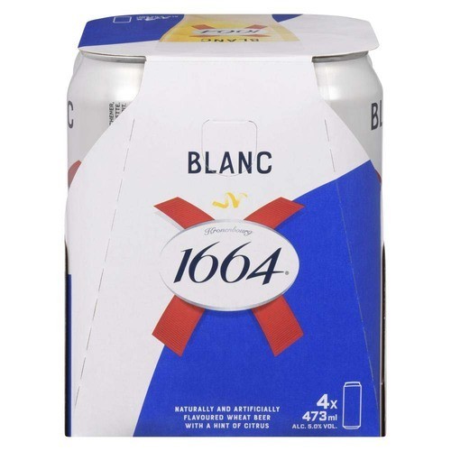 Kronenbourg 1664 Wheat Beer 5% Alcohol With Hint Of Citrus Blanc 4 x 473 ml (cans)
