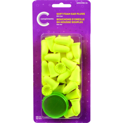 Compliments Soft Foam Ear Plugs 12 Count