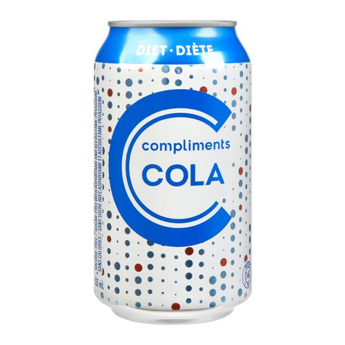 Compliments Soft Drink Diet Cola Blue 355 ml