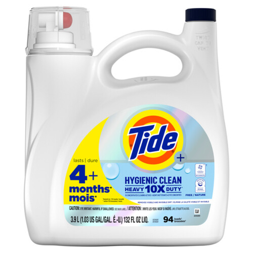 Tide Liquid Laundry Detergent Hygienic Clean Scent Free 3.9 L