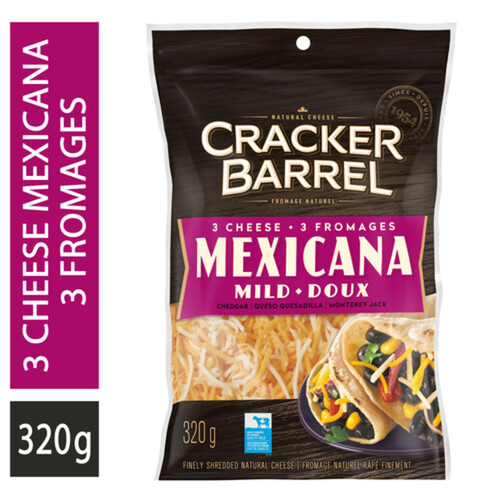 Cracker Barrel Shredded Cheese 3 Cheese Mexicana 320 g