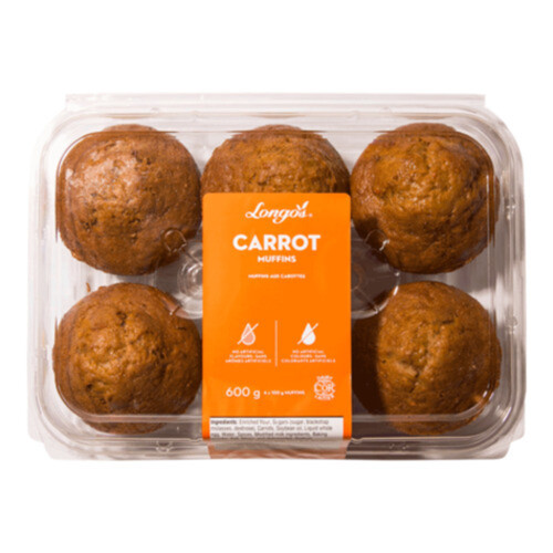 Longo's Muffins Carrot 6 Pack 600 g