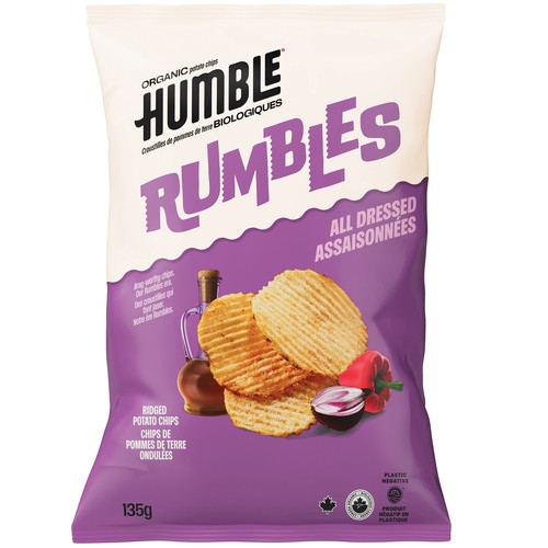 Humble Rumbles Ripple Organic Potato Chips All Dressed 135 g