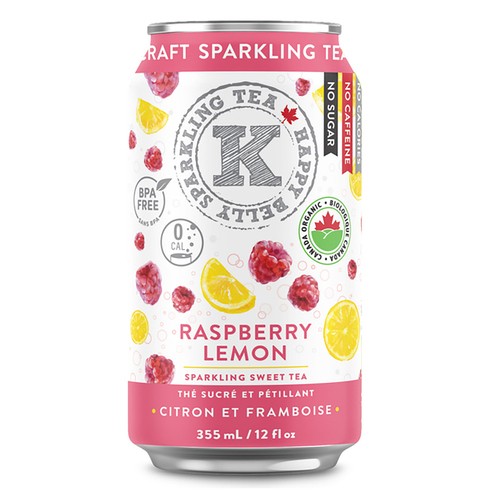 Happy Belly Sparkling Tea Raspberry Lemon 6 x 355 ml (cans)