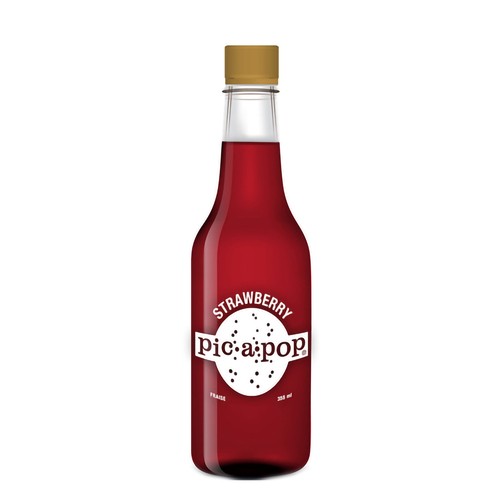Pic A Pop Soft Drink Strawberry 355 ml (bottle)