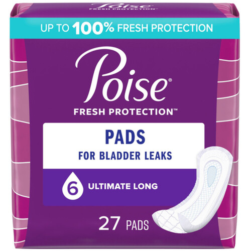 Poise Ultimate Bladder Protection Maxi Pads Long Length 27 Count