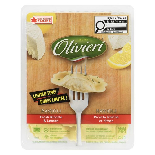 Olivieri Ravioli Lemon & Fresh Ricotta 250 g