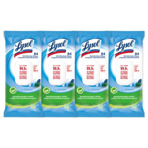 Lysol Disinfecting Wipes Spring Waterfall Flatpack 84 Count