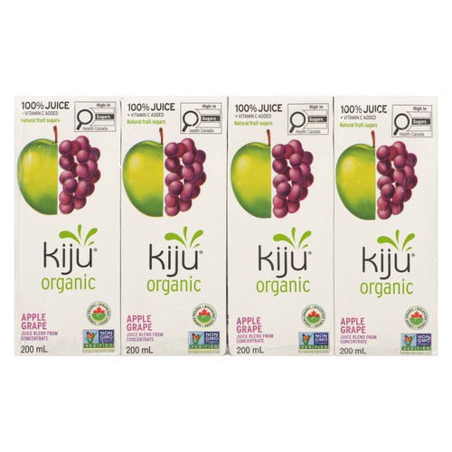 Kiju Organic Fruit Juice Apple Grape 4 x 200 ml
