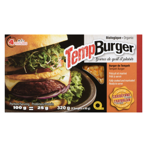 Temp Burger Organic Cooked & Marinated Caribbean Smoked 320 g