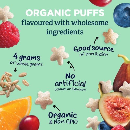 Gerber Organic Puffs Fig Berry Baby Snacks 42 g
