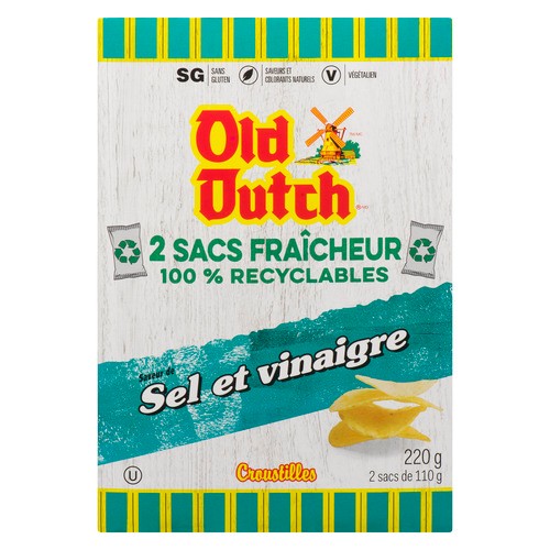 Old Dutch Potato Chips Salt N Vinegar 220 g